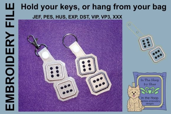 Dice Key Fob: A Seasonal Embroidery Gem