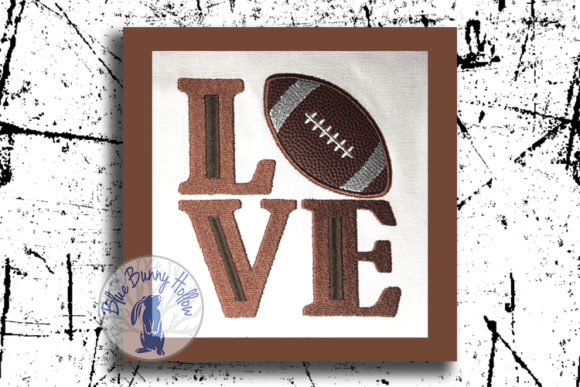 Love Football Embroidery Design