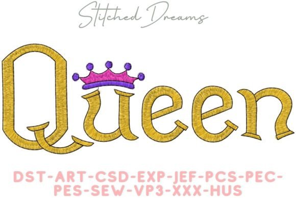 Queen with Crown Embroidery Design