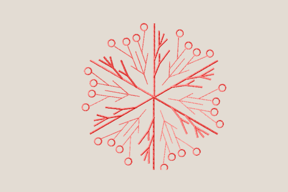 Red Snowflakes Embroidery Design